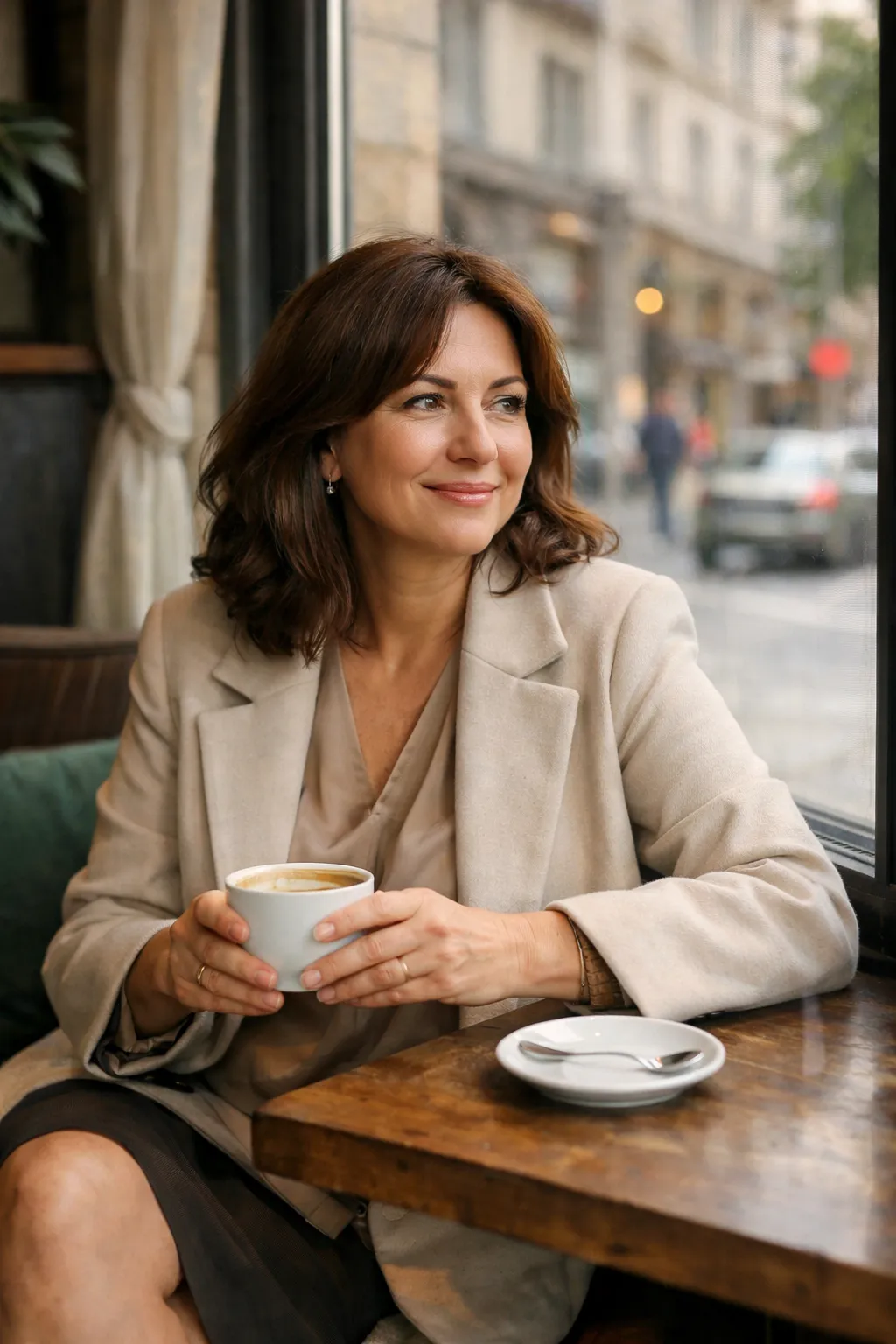Portrait photo in a coffee chop